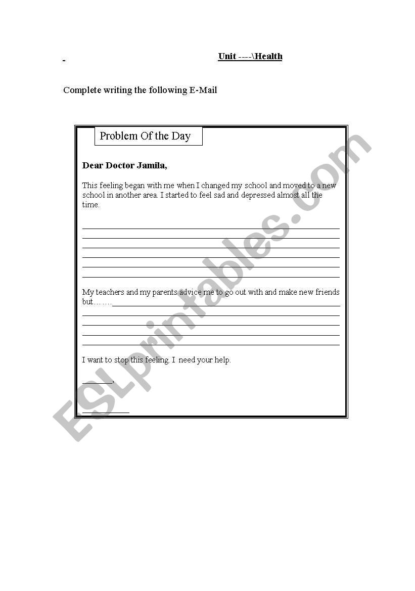 health mail worksheet