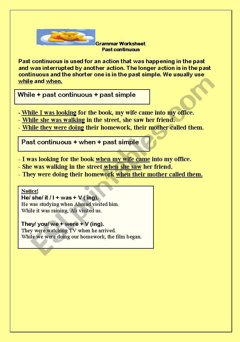 past continuous  worksheet