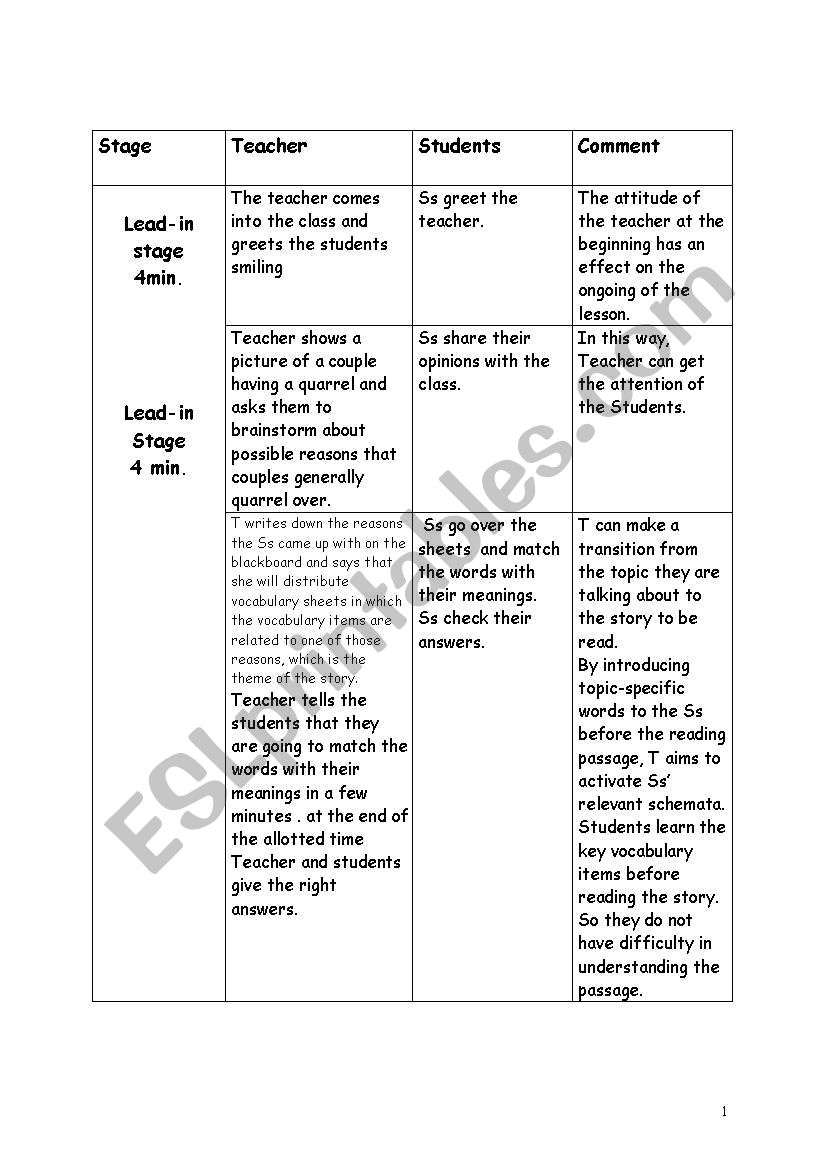 A comprehensive reading  worksheet