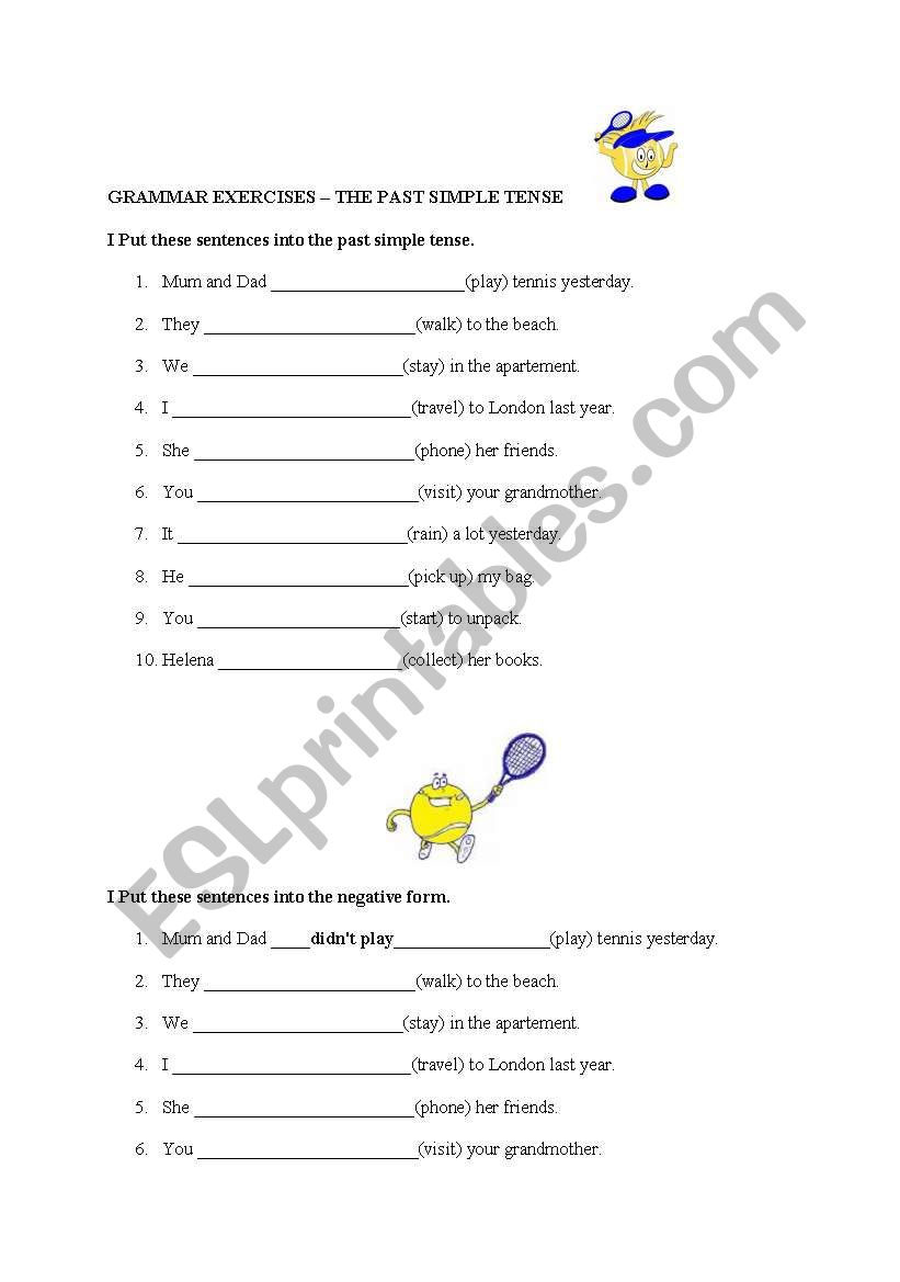 past simple tense worksheet