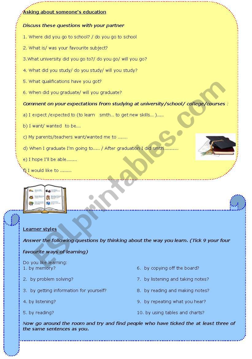School and Education worksheet