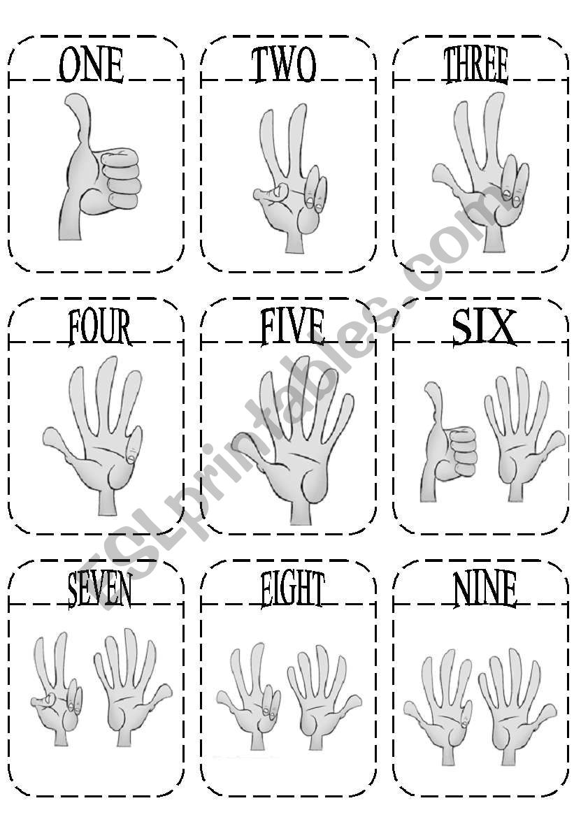 Numbers Game Cards BW + rules worksheet