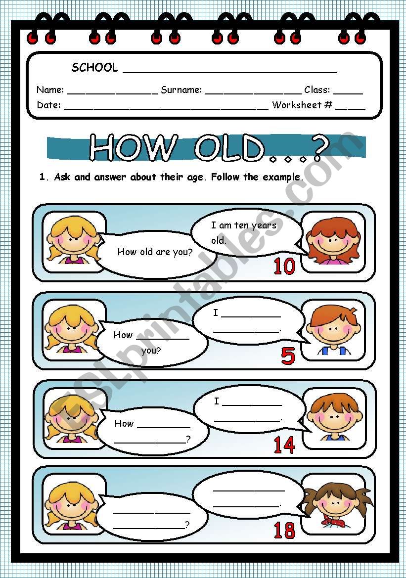 HOW OLD...? worksheet