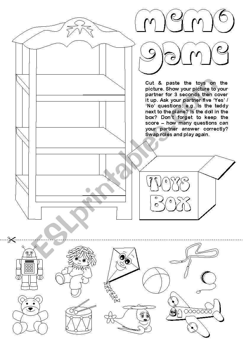Toys Memo Game (2/2) worksheet