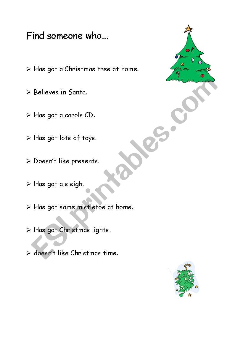 Find someone who... worksheet