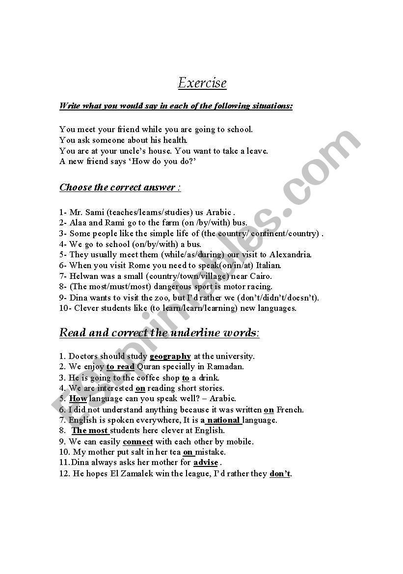 language functions,grammar and vocabulary test