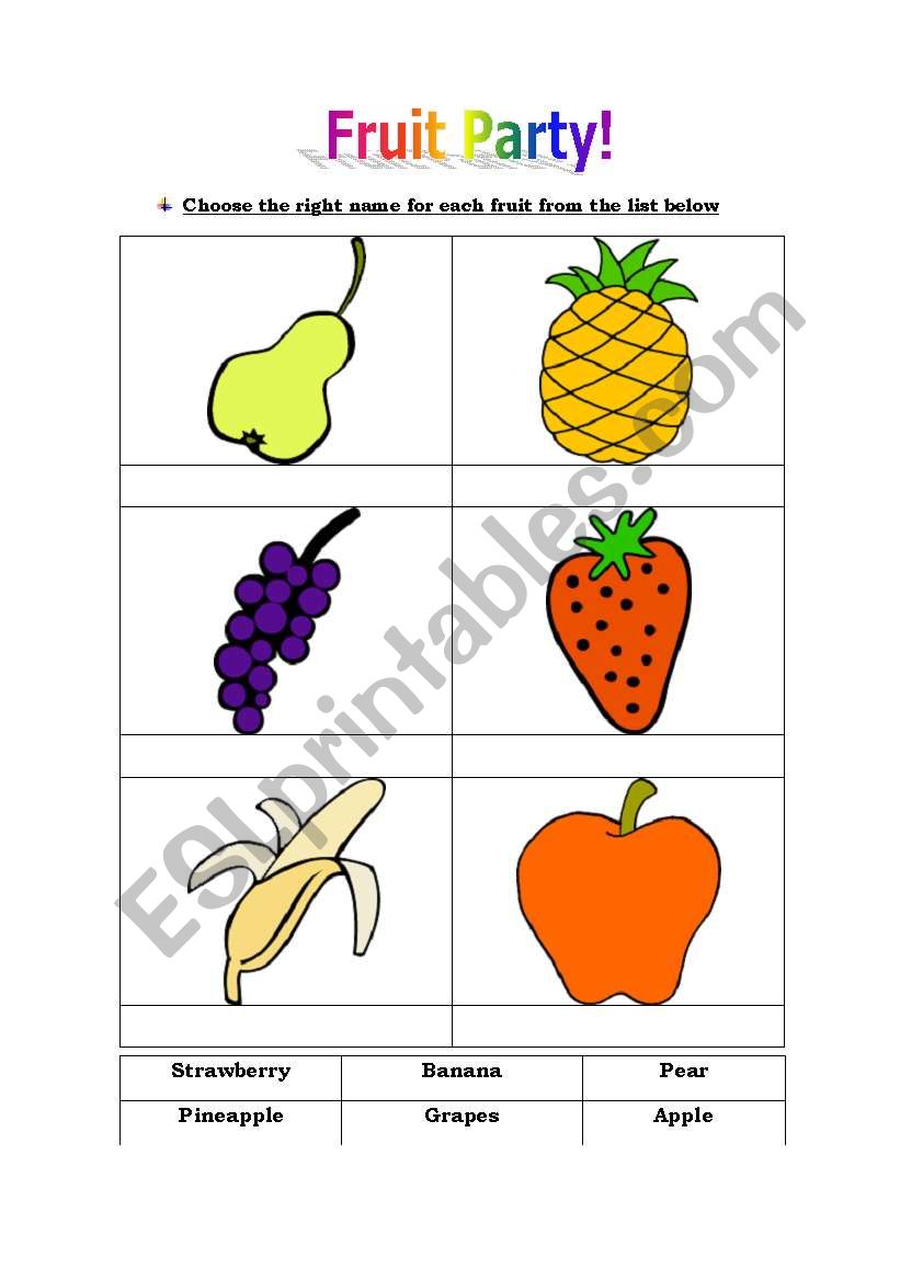 Fruit Party! worksheet