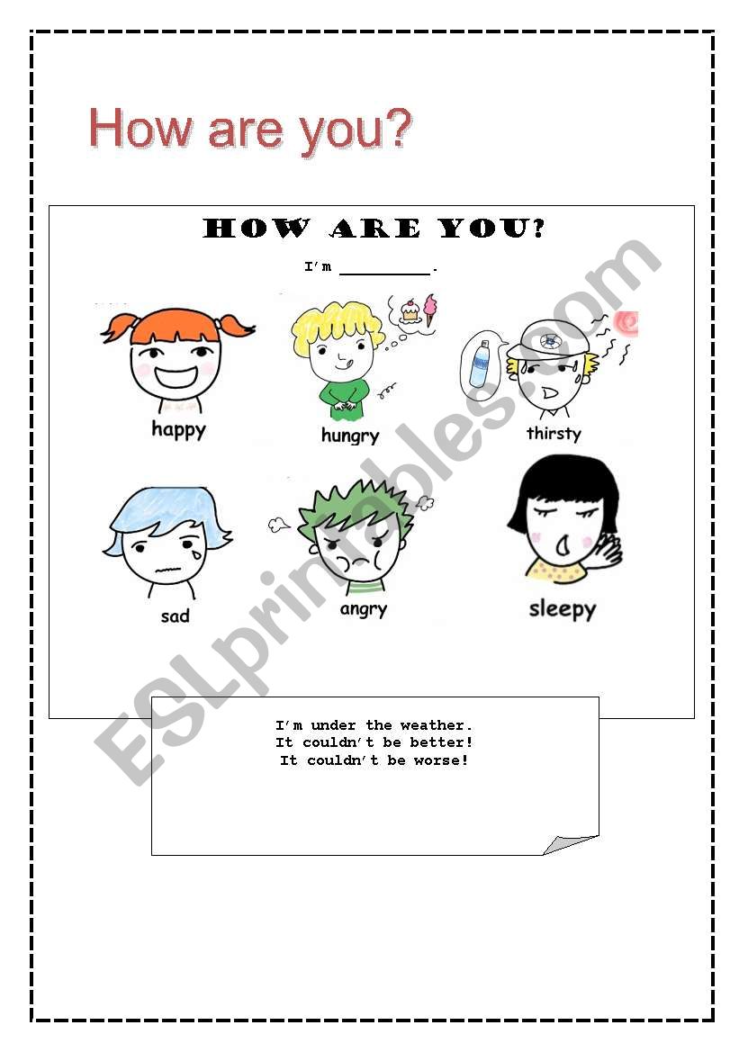 How are you esl worksheet by hjl1029