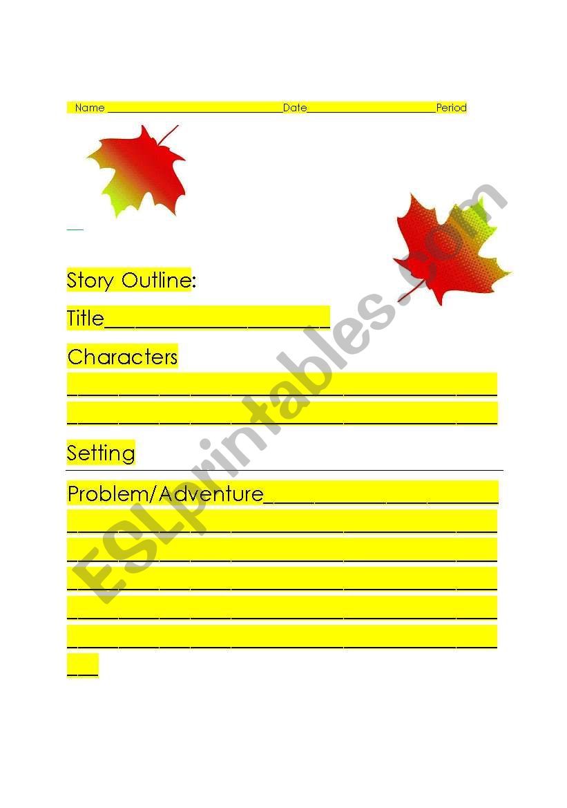 Fall story outline worksheet