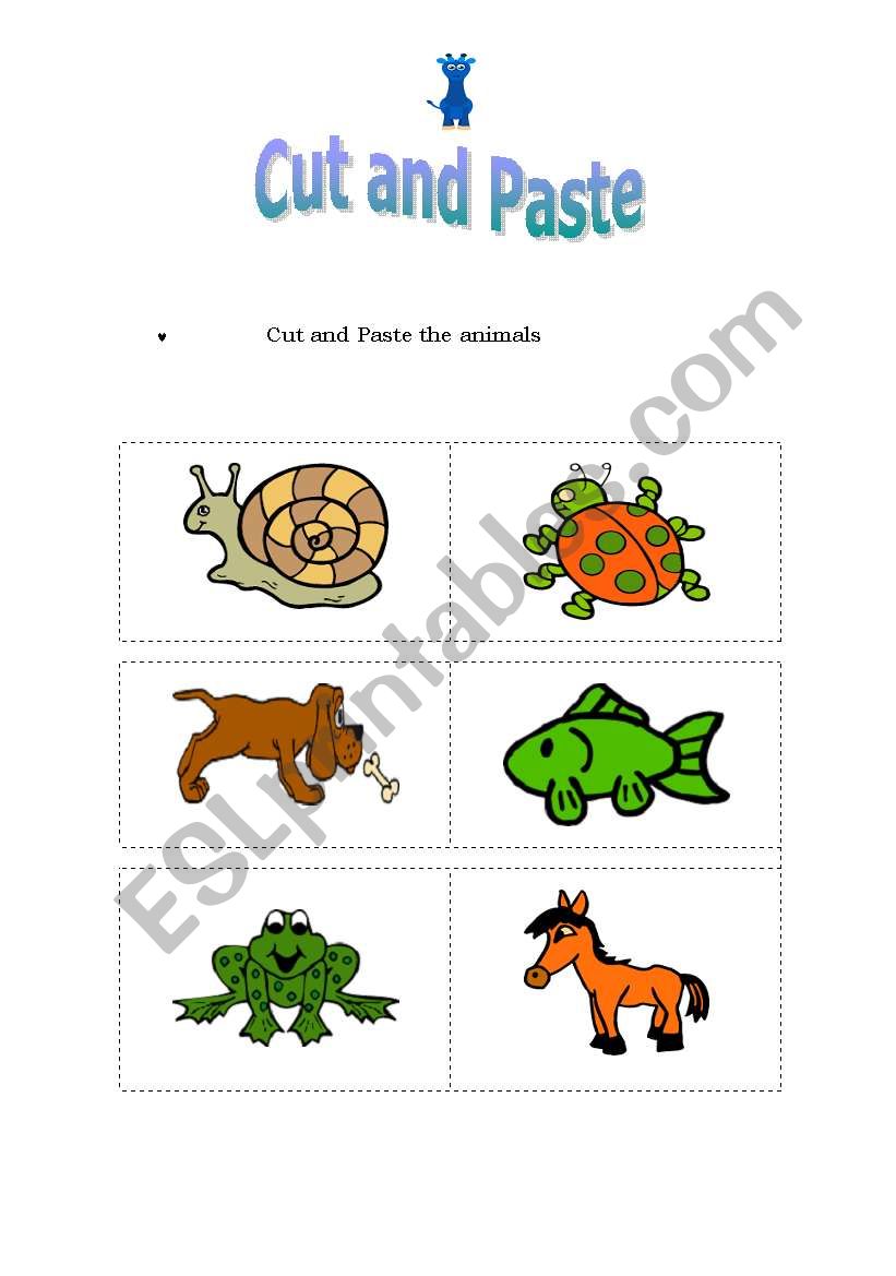 Cut & Paste the animals! worksheet