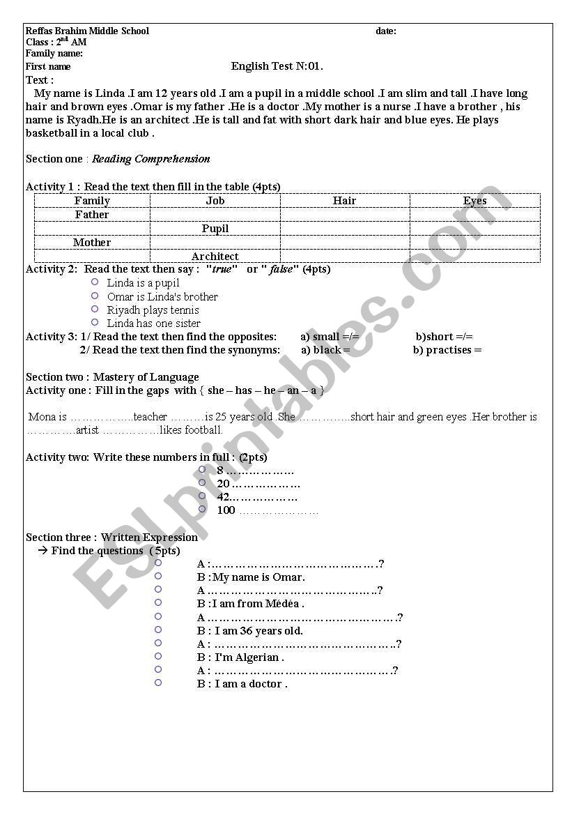 A few exercises to practise vocabulary connected with the topic 