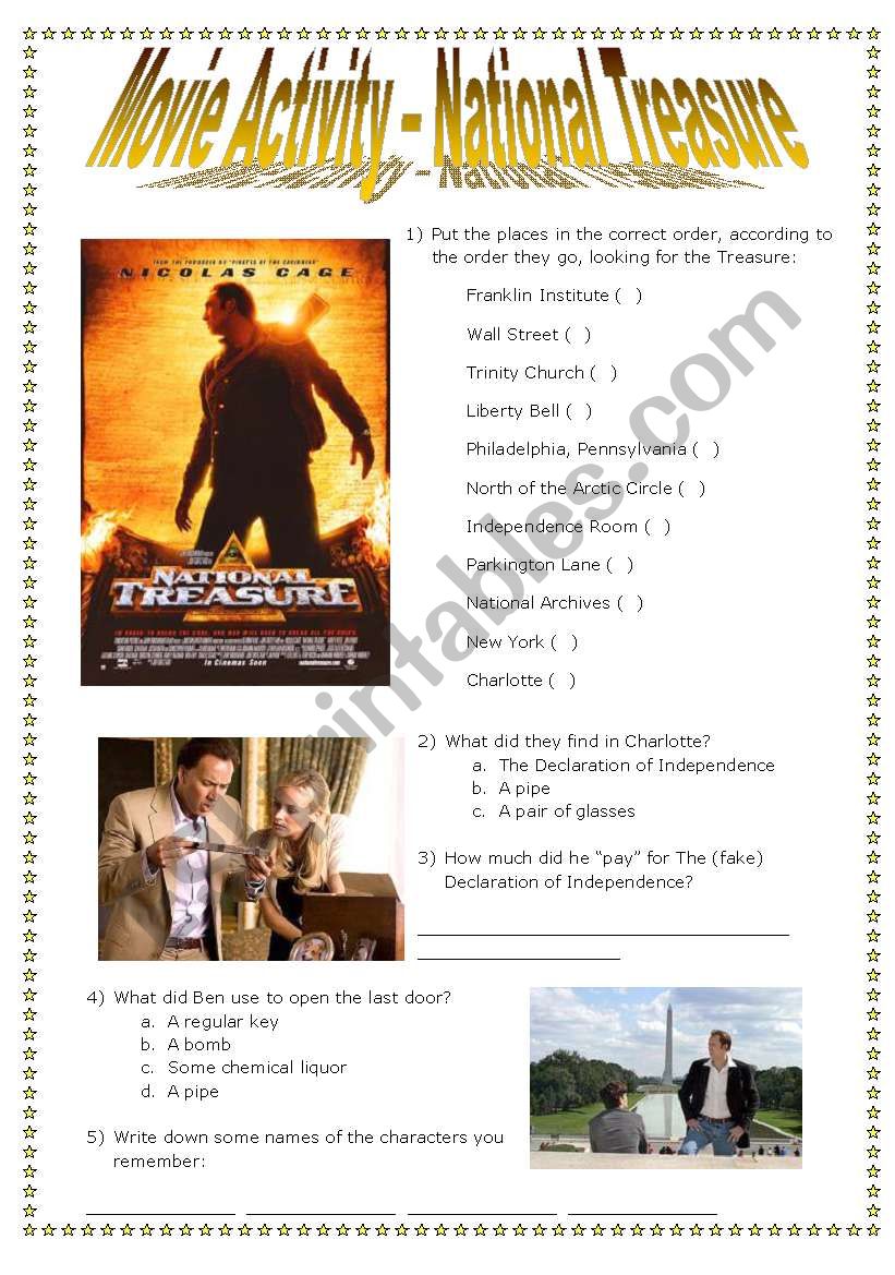 National Treasure Movie Activity + KEYS