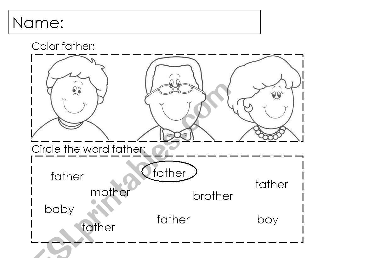 father worksheet