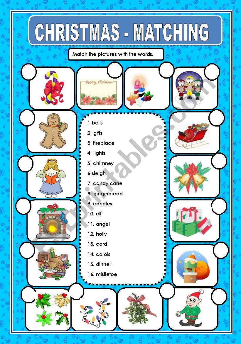 CHRISTMAS - MATCHING worksheet