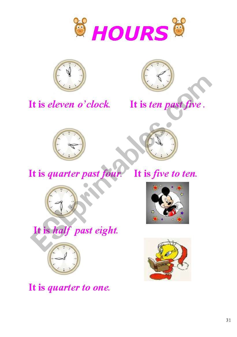 hours - times worksheet