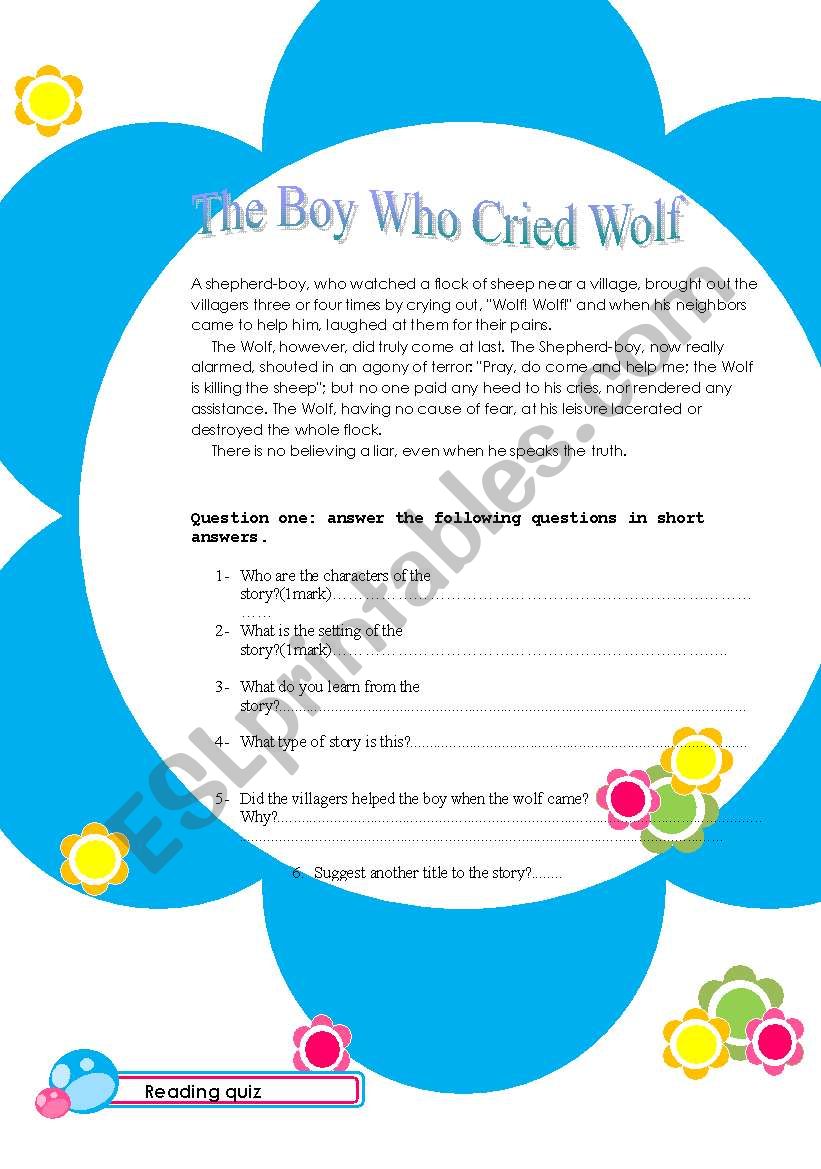 the boy who cried wolf (short story)