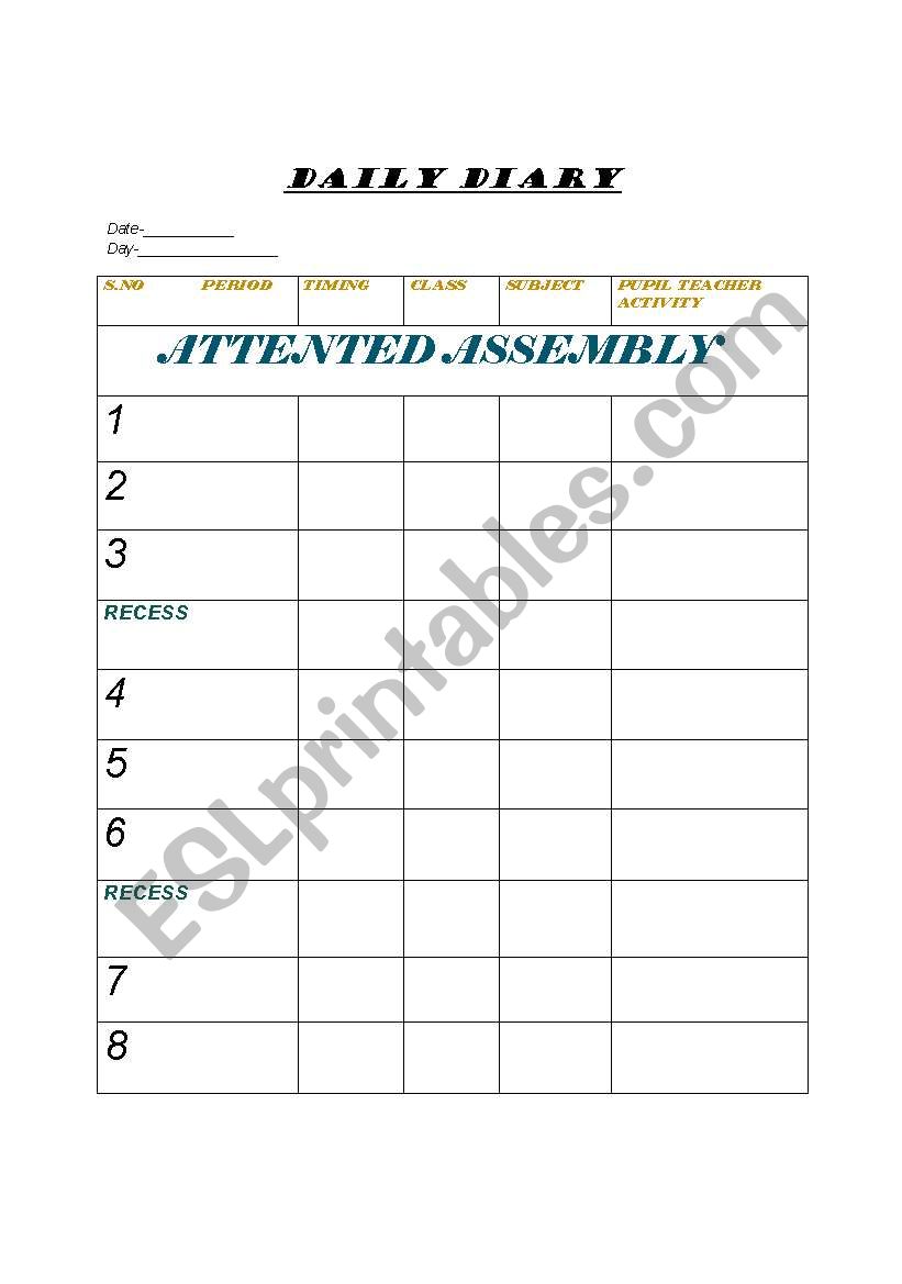 time worksheet