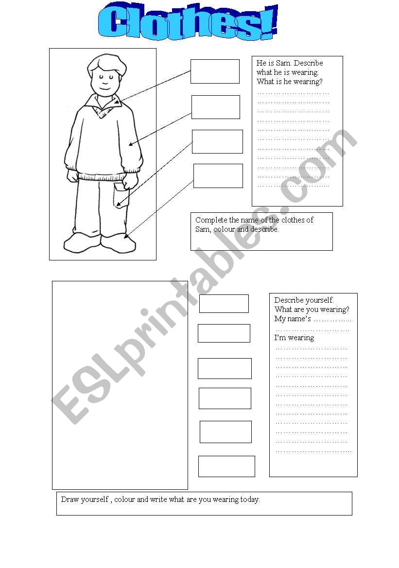 Describe clothes! worksheet