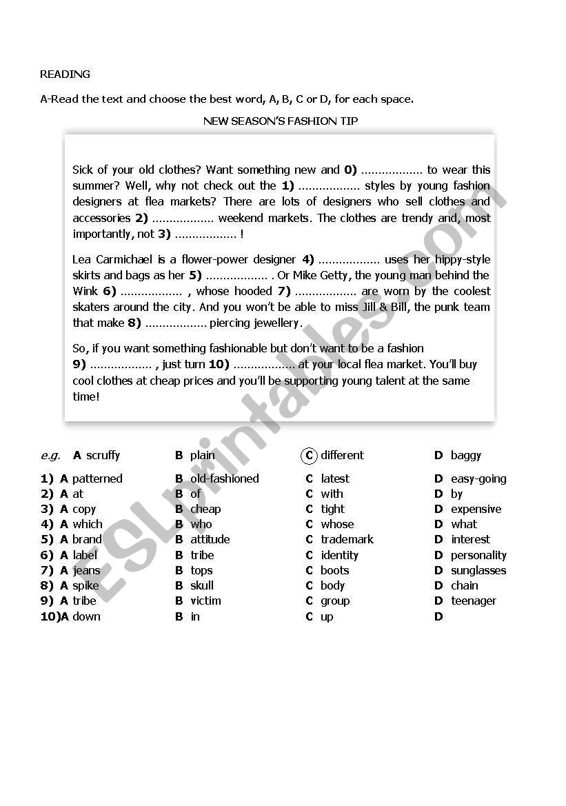 Integrated Skills worksheet