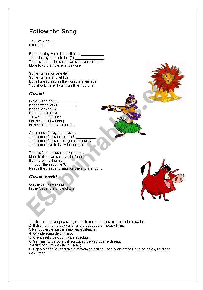 Circle of Life worksheet