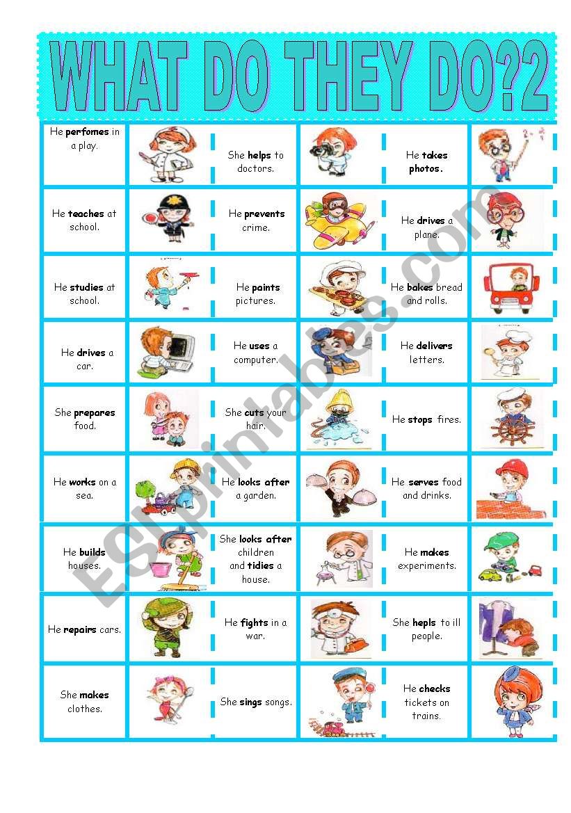 What do they do?2-domino worksheet