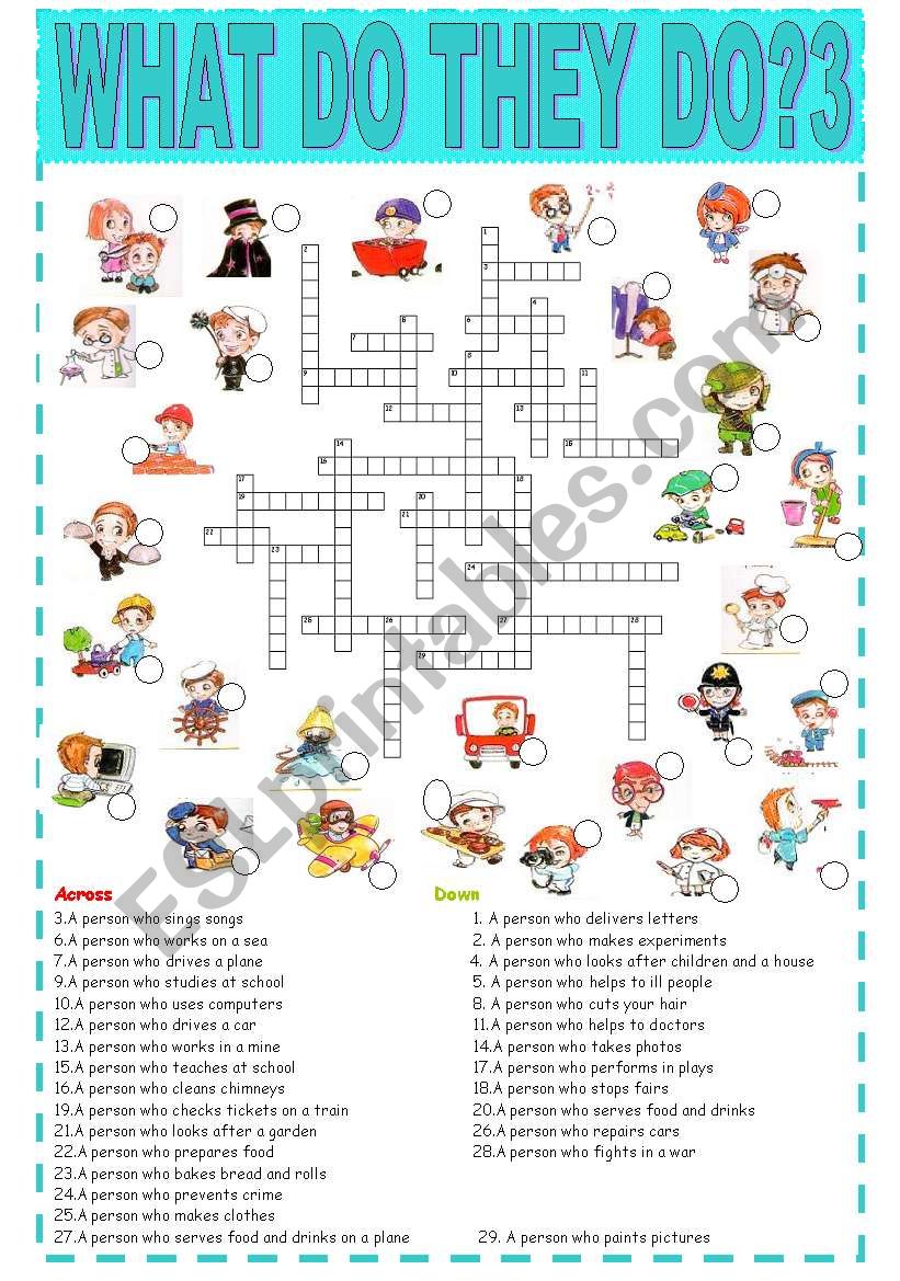 What do they do?3-crossword worksheet