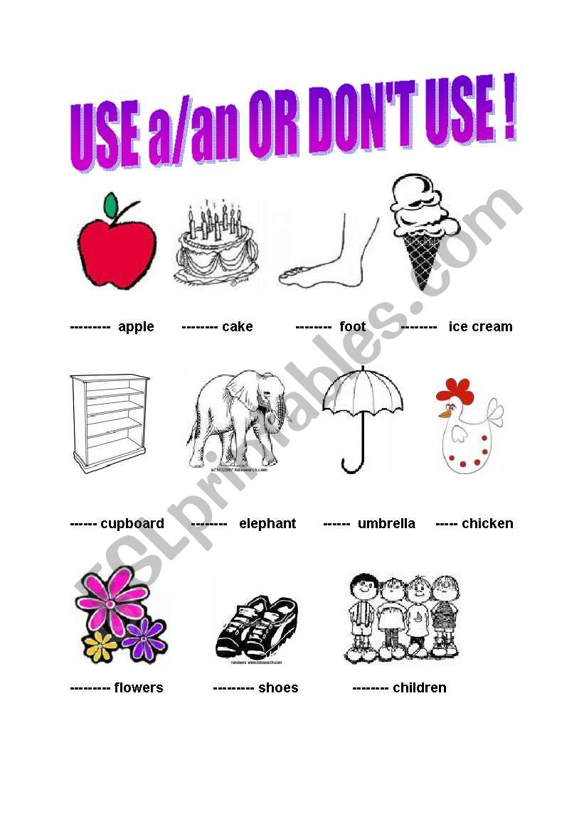 a/an worksheet