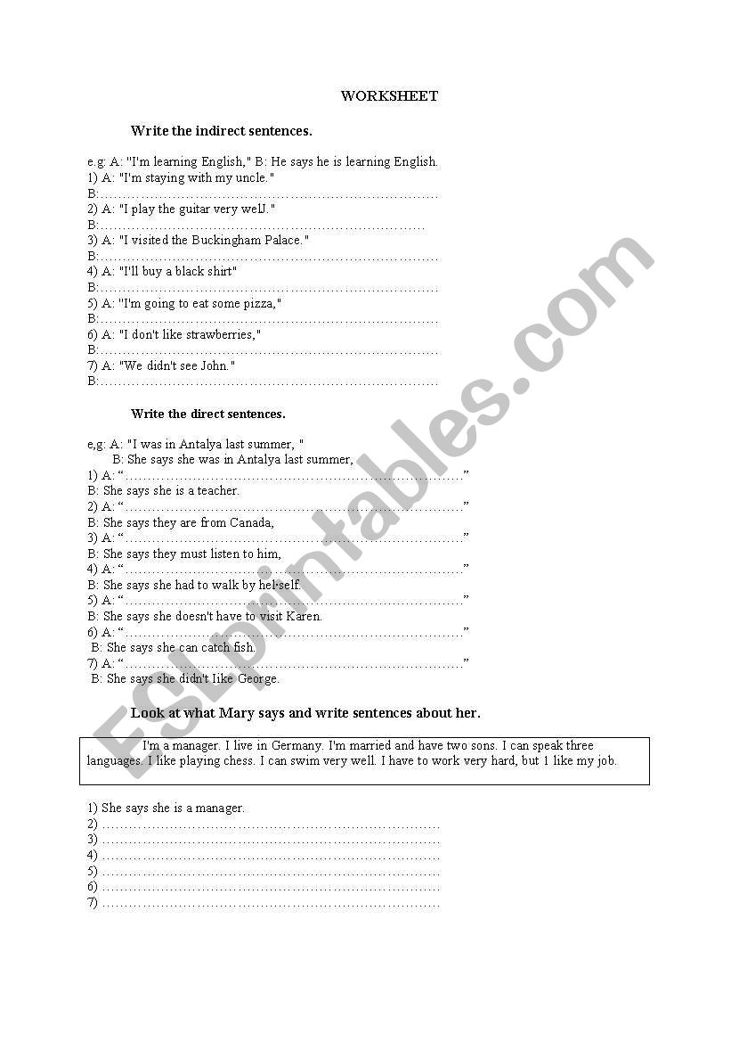 direct-indirect worksheet