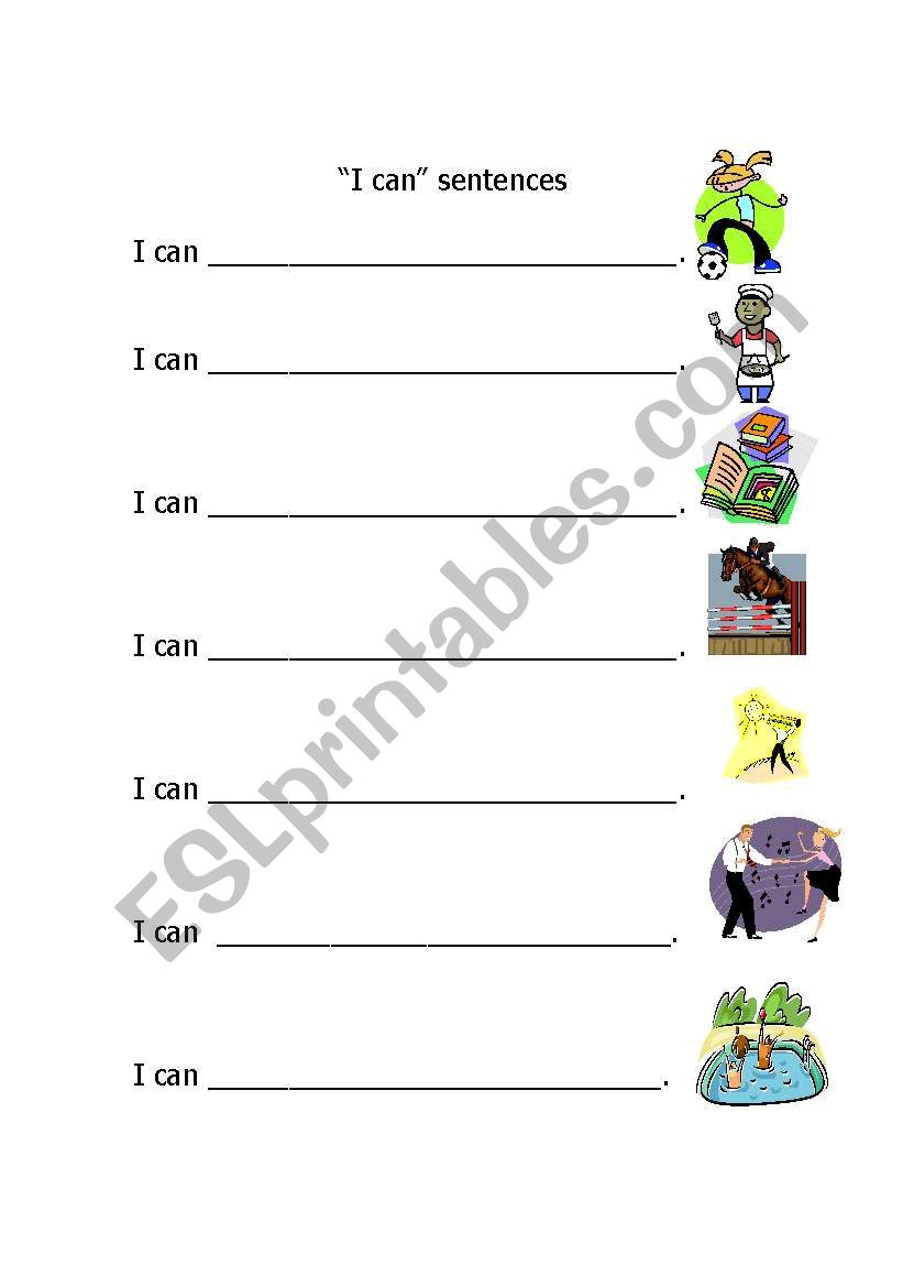 I can. worksheet