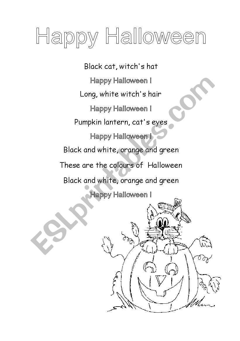 happy halloween  worksheet