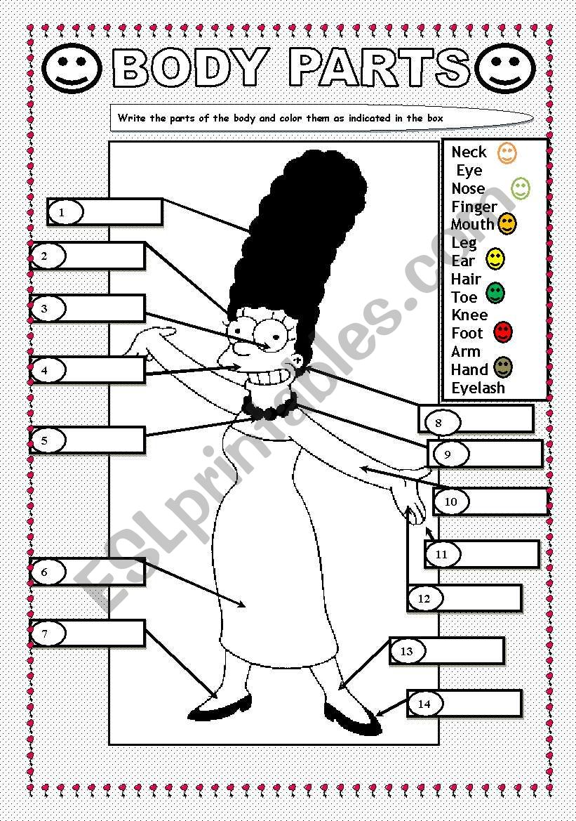 BODY PARTS worksheet