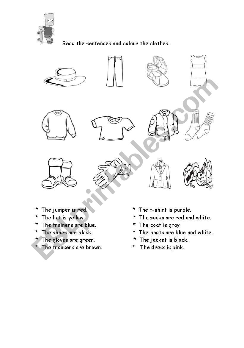 clothes worksheet