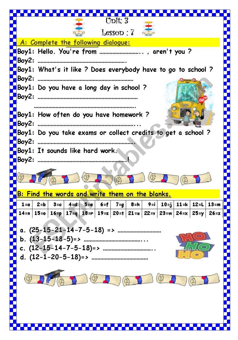 compare worksheet