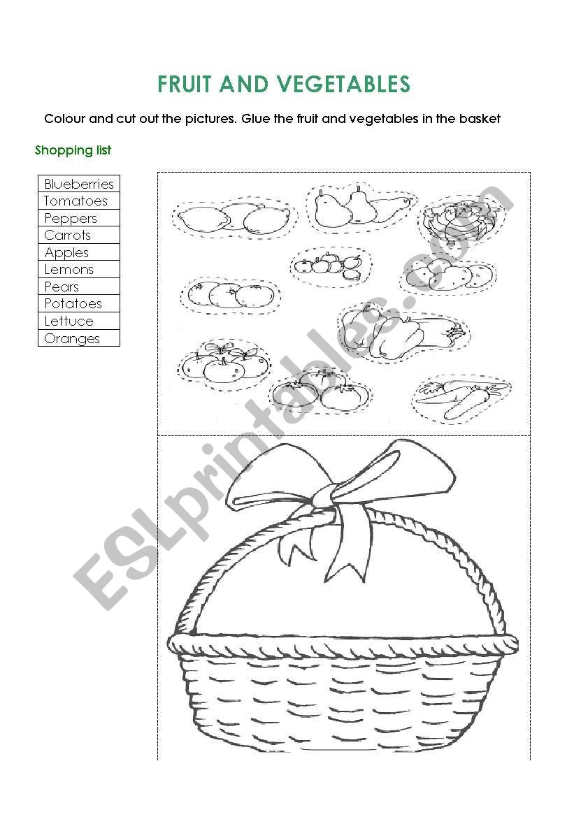 fruit and vegetables worksheet