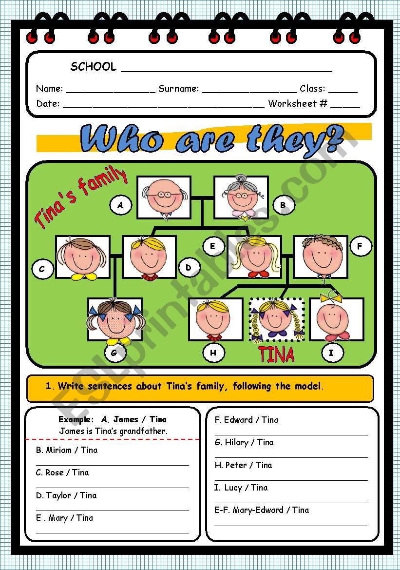 TINAÂ´S FAMILY worksheet