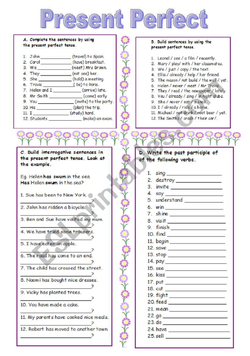 Present Perfect (09.11.09) worksheet