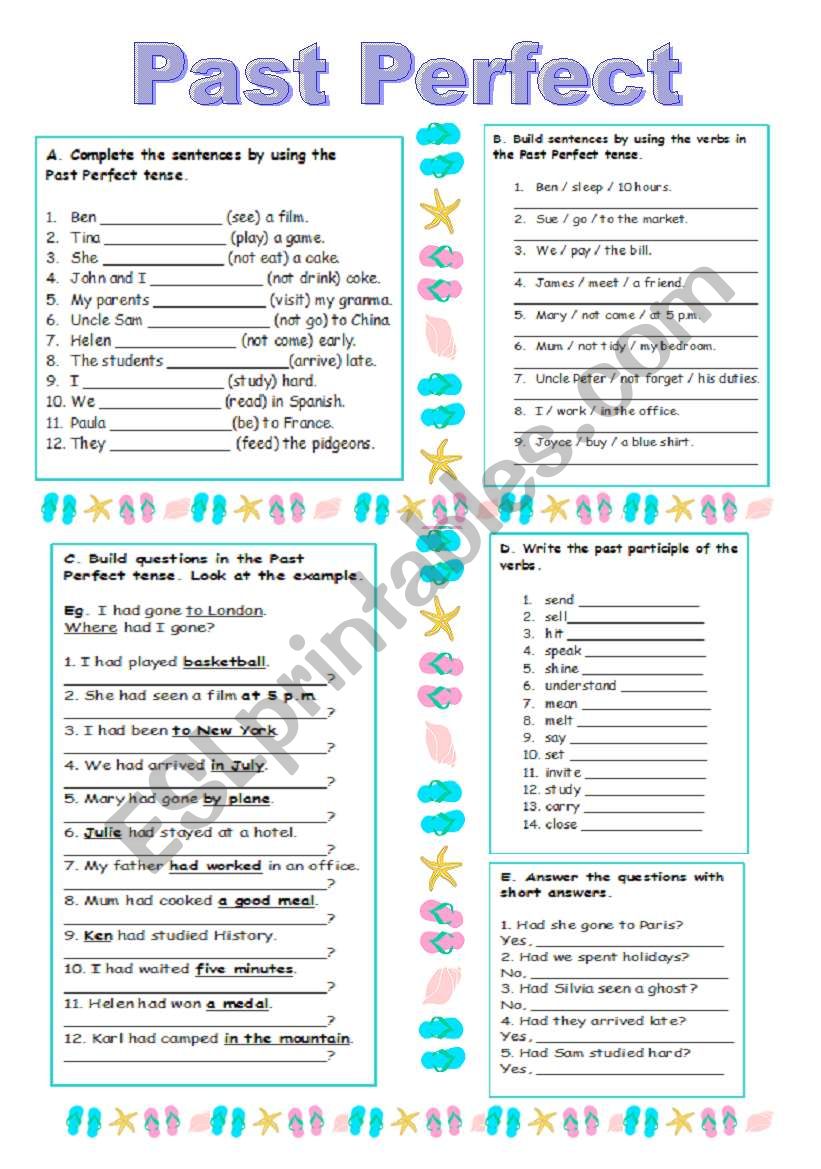 Past Perfect (09.11.09) worksheet