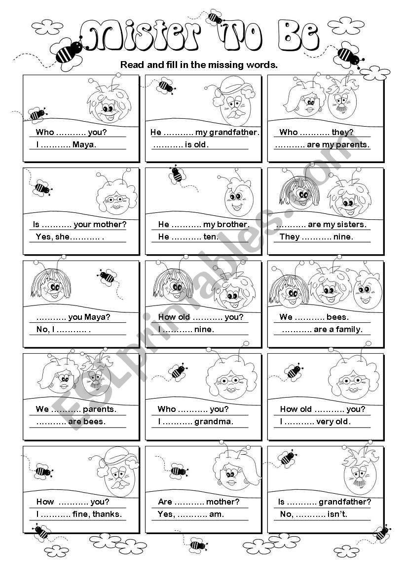 Mister To Be (3/4) worksheet