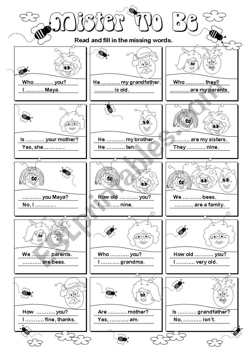 Mister To Be (3/4) worksheet