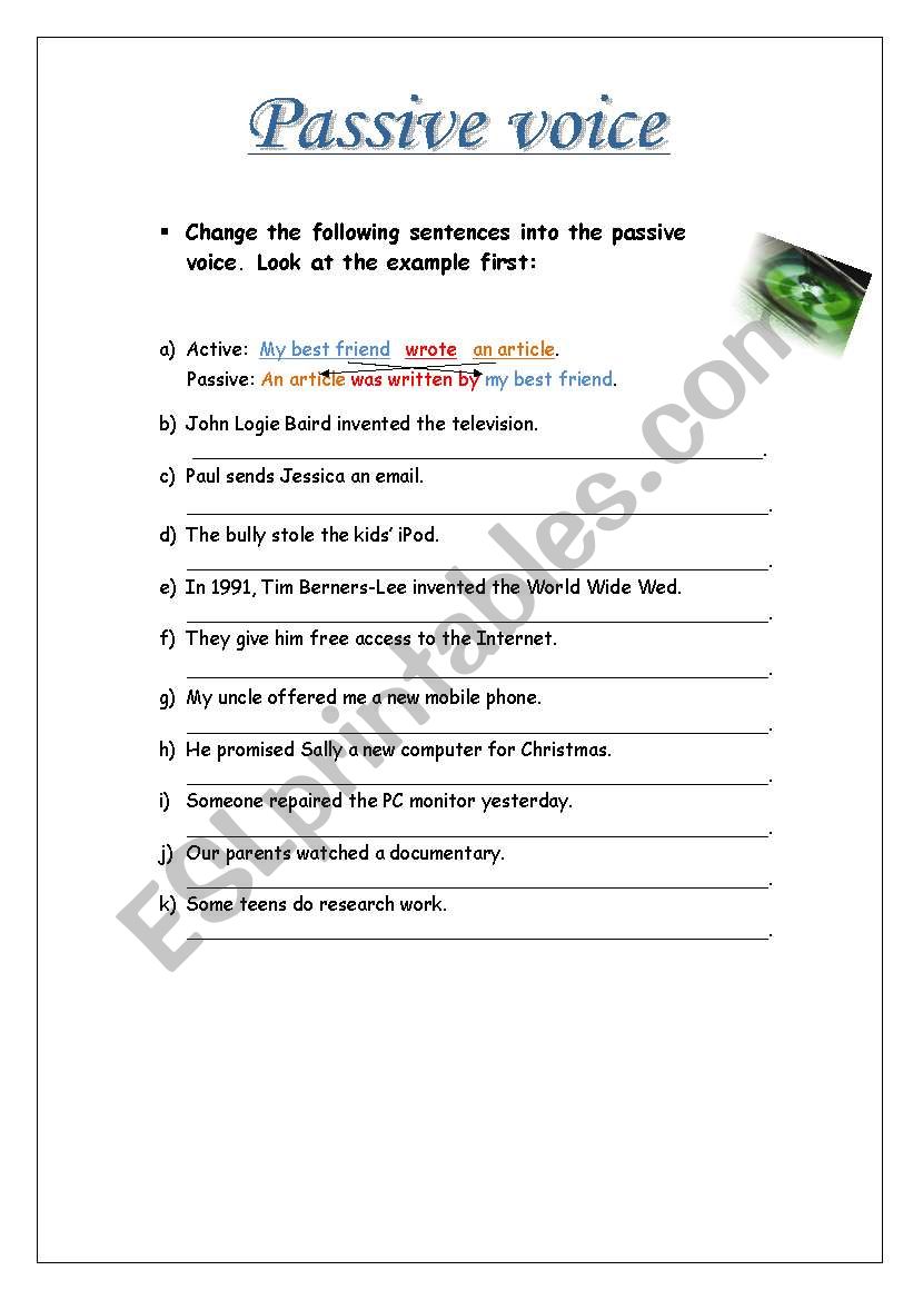 Passive voice worksheet