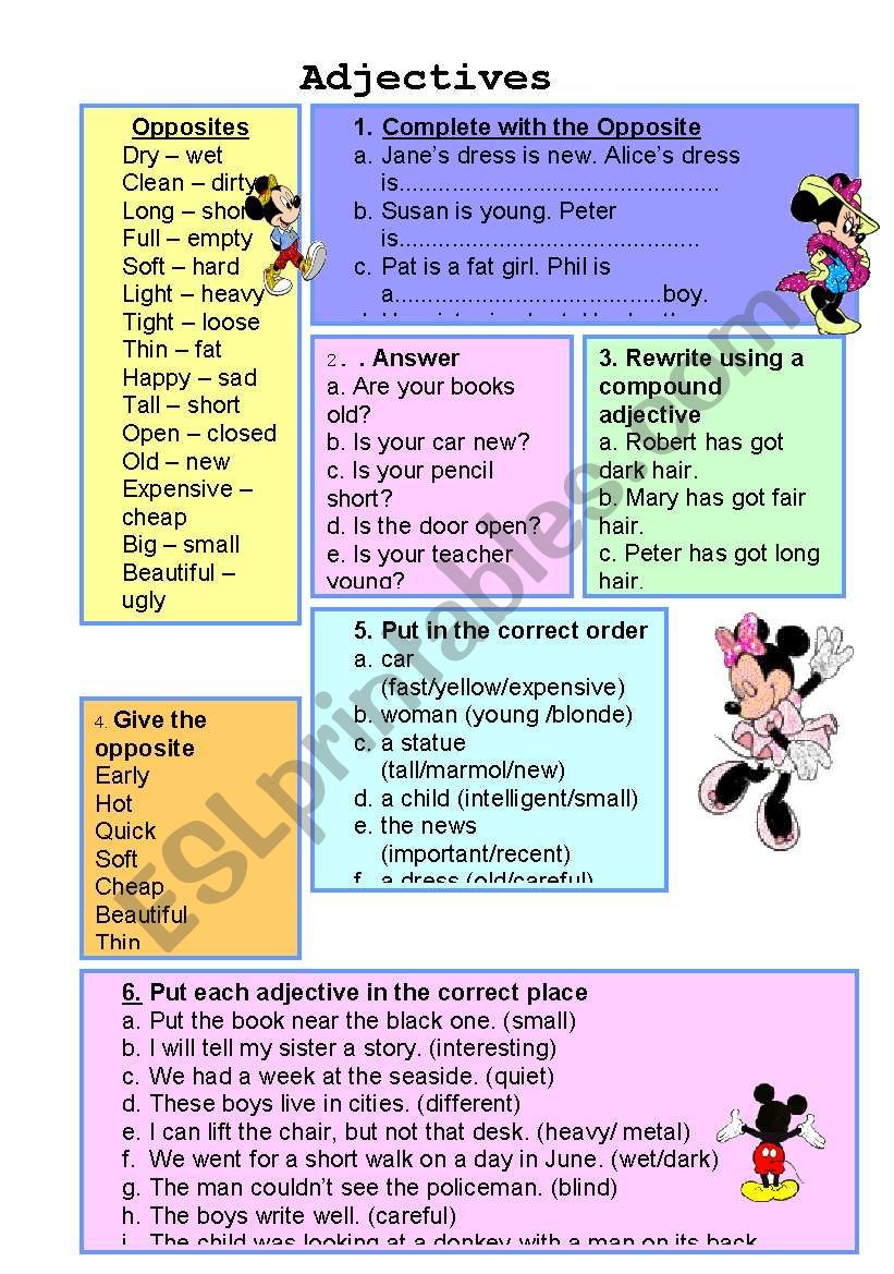 ADJECTIVES worksheet