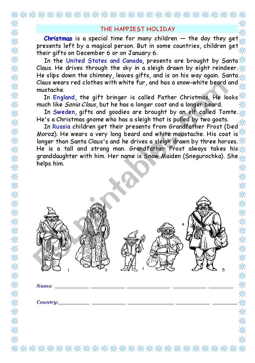 Christmas Worksheet worksheet