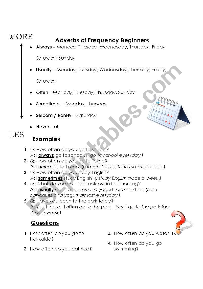 Adverbs of Frequency (beginners)