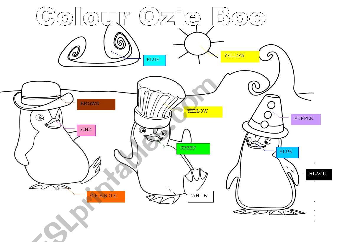 ozzie boo colouring  worksheet