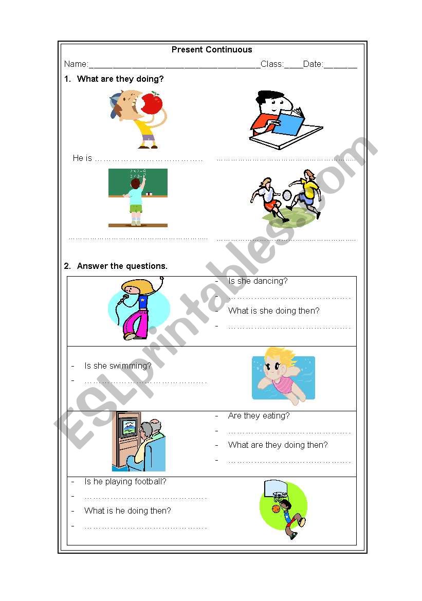 Present Continuous worksheet