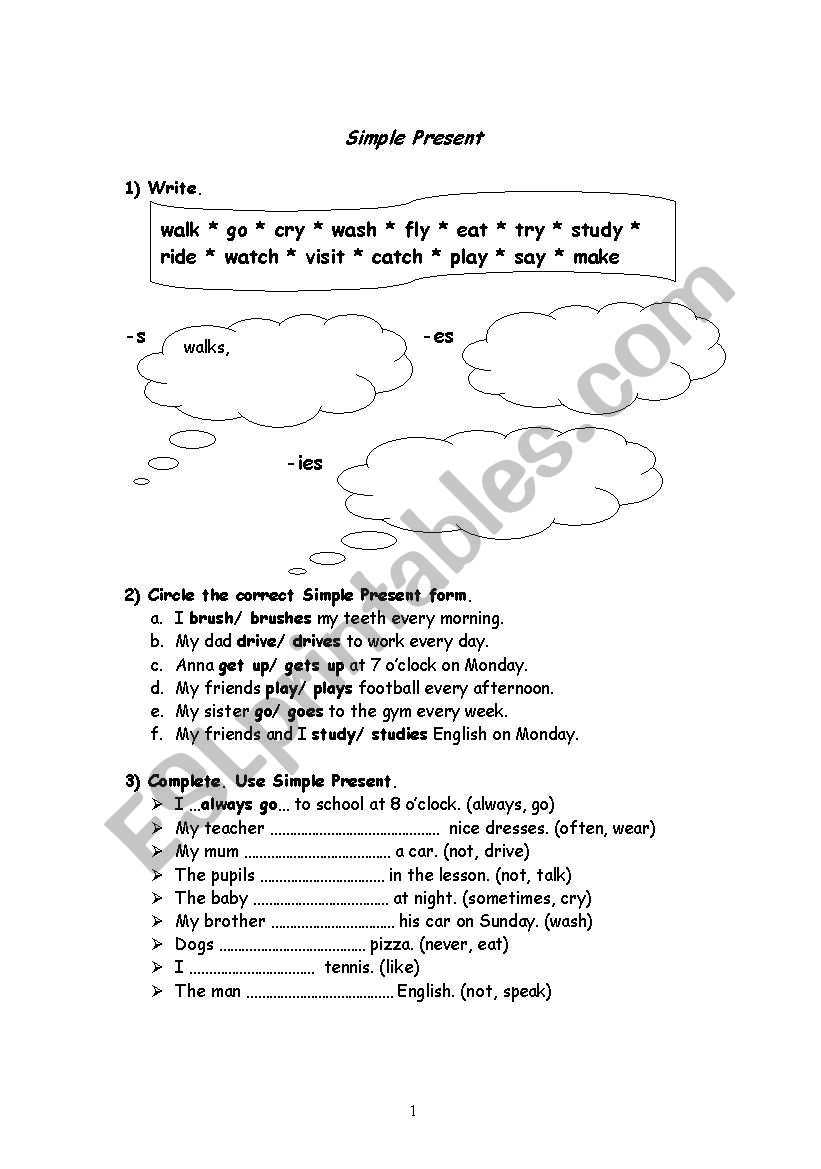 Simple Present worksheet