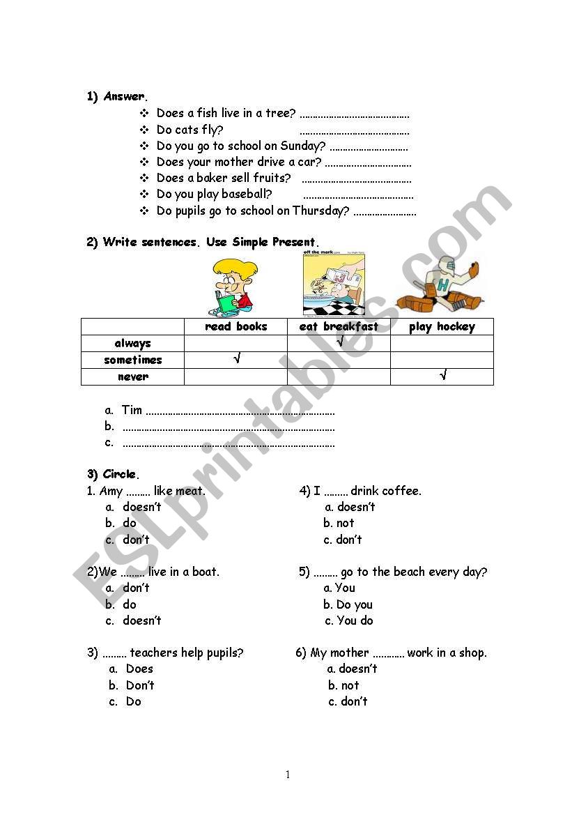 Simple Present worksheet