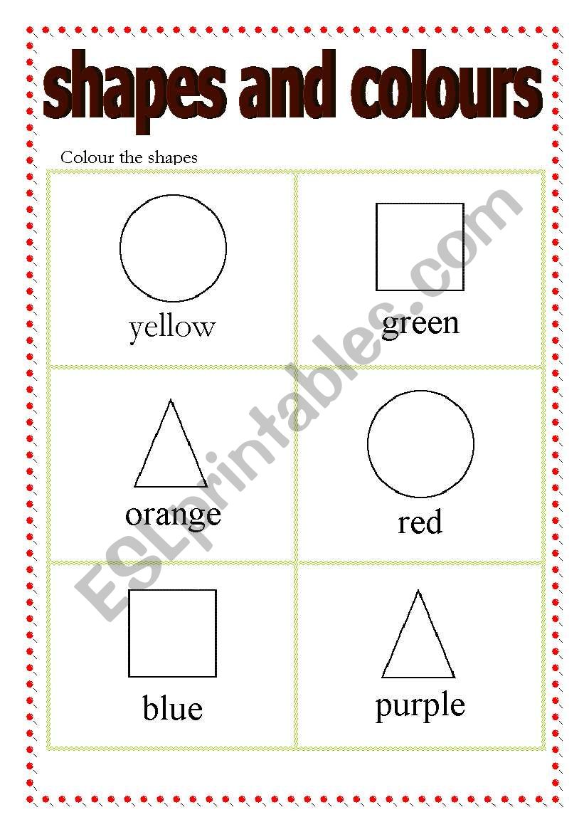 shapes and colours worksheet