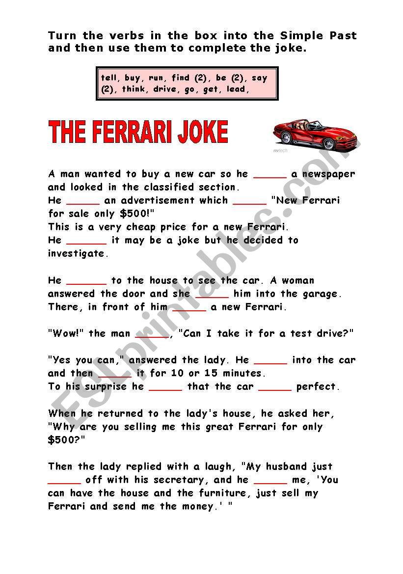 The Ferrari Joke worksheet