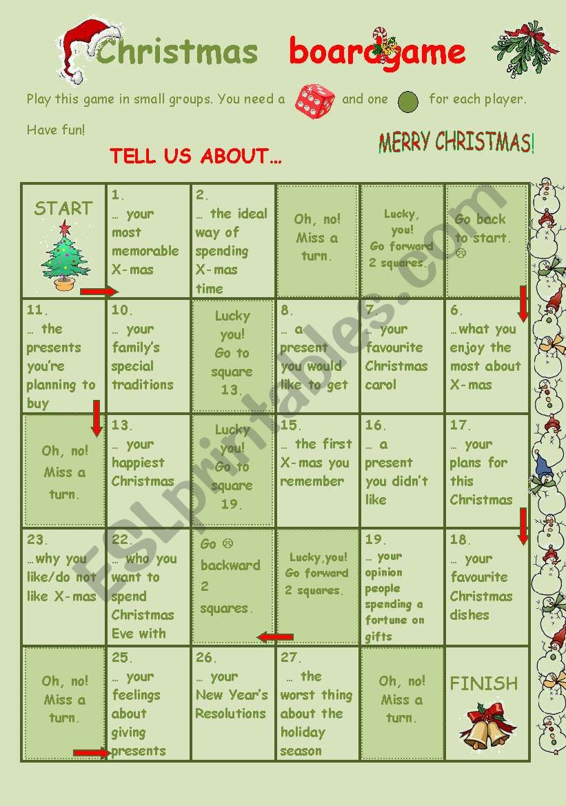 X-mas Boardgame (free talking)